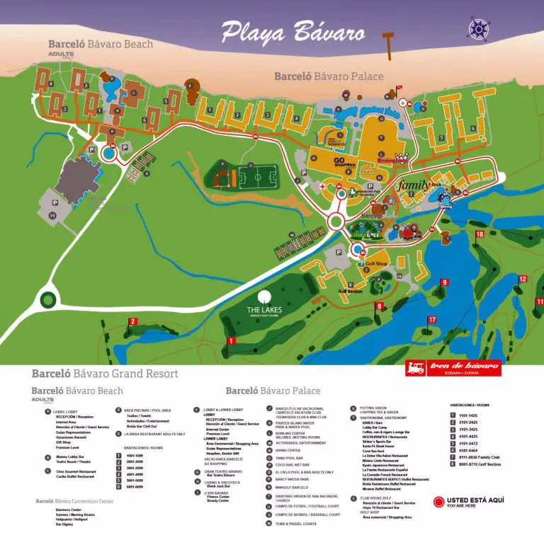 Barcelo Bavaro Beach Punta Cana complex resort map