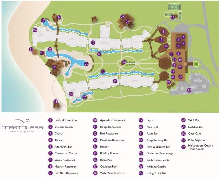 Breathless Punta Cana Resort & Spa map