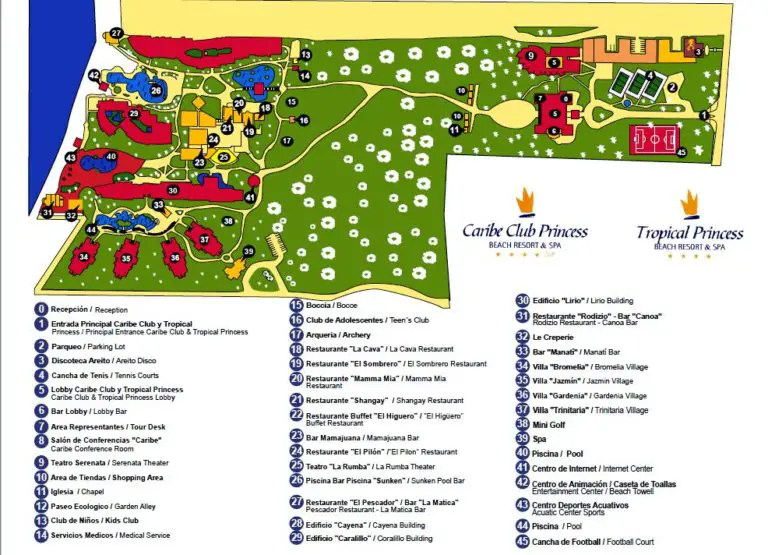 Caribe Club Princess Punta Cana resort map