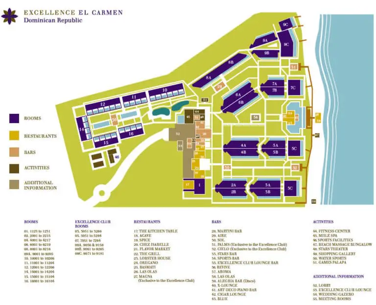 Excellence El Carmen Resort map