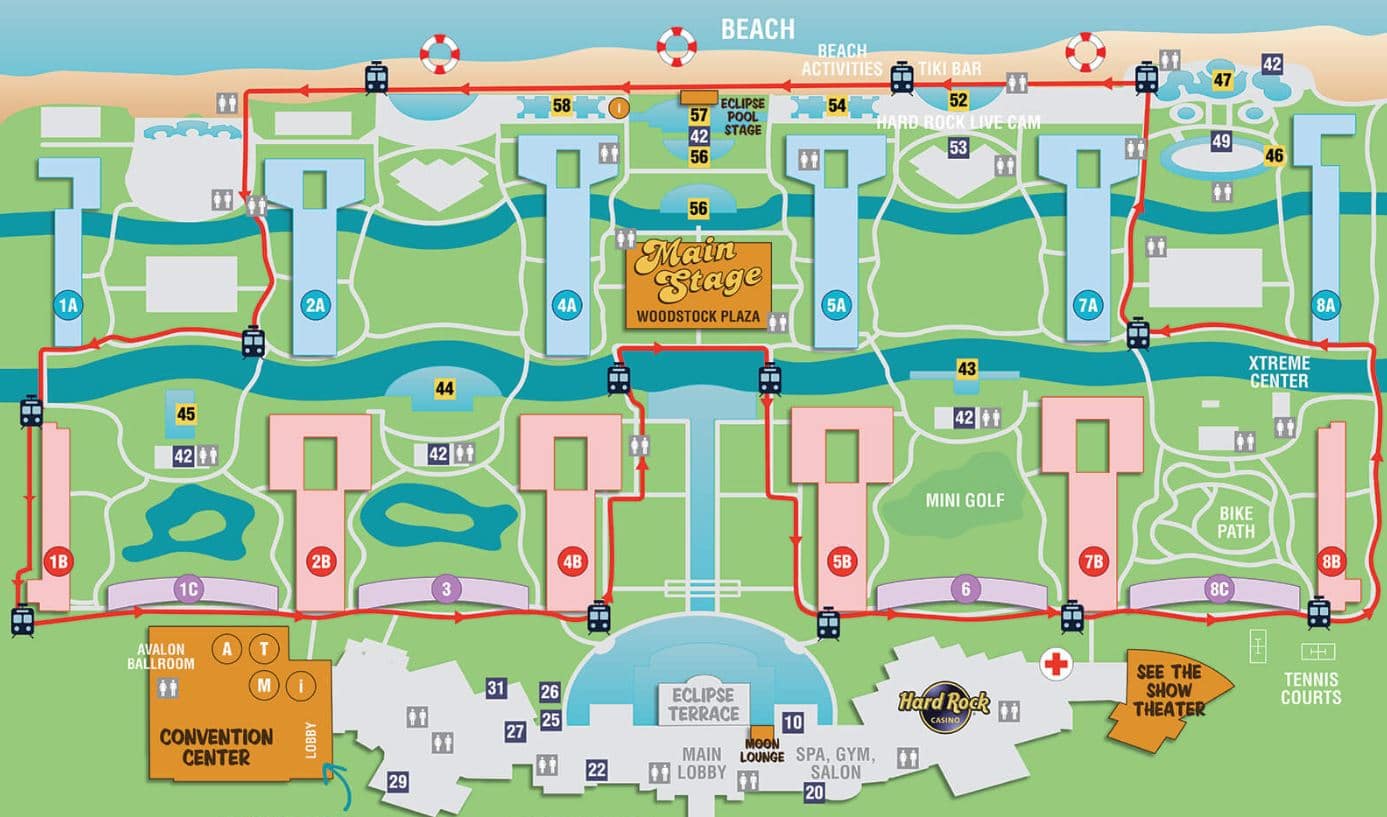 Iberostar Bavaro Punta Cana resort map.