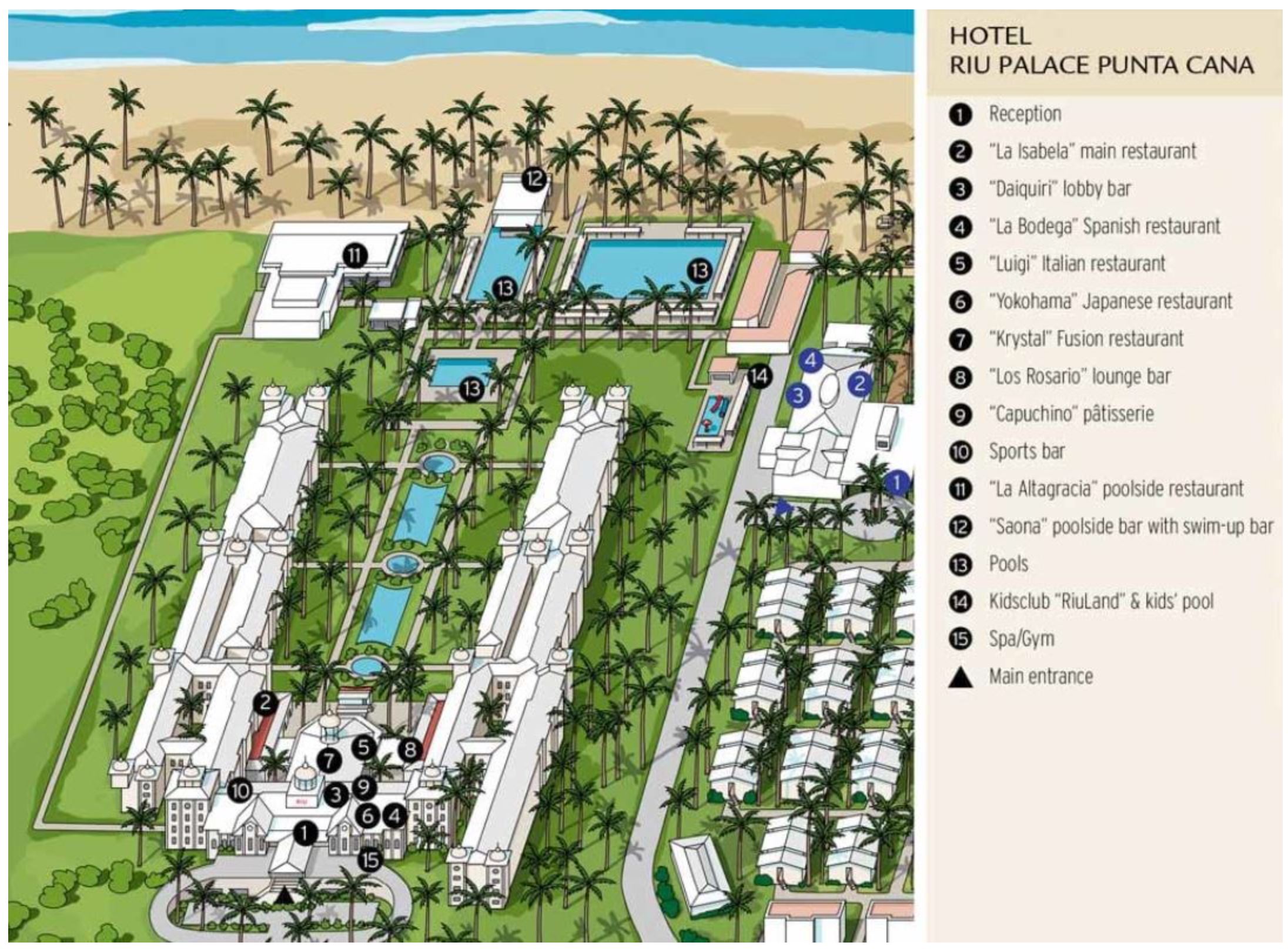 Riu Palace Punta Cana resort map - Guide To DR